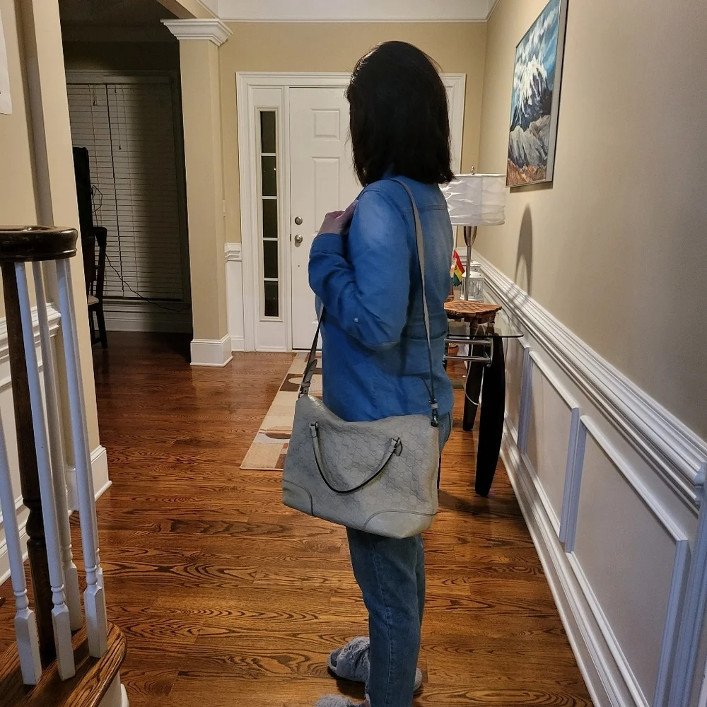 GUCCI MEDIUM GUCCISSIMA BREE FOLD OVER TOP HANDLE TOTE SATCHEL,,Authentic.. - Picture 13 of 16